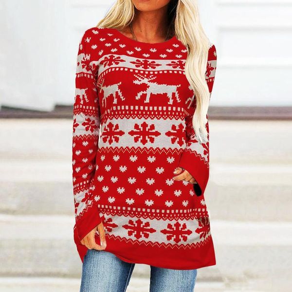women's t-shirt christmas snowflake deer print tshirts women clothing vintage t shirt casual long sleeve o-neck harajuku loose top, White
women's t-shirt christmas snowflake deer print tshirts women clothing vintage t shirt casual long sleeve o-neck harajuku loose top, White