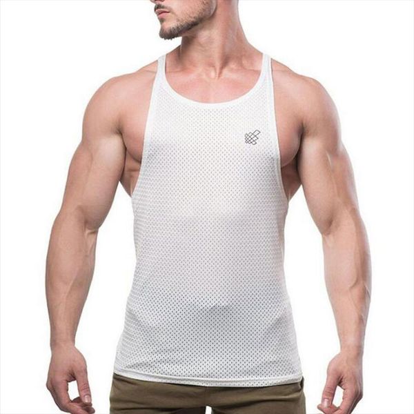 men sport tank sleeveless mesh sheer vest gym training fish net hollow out through sporting clothe, White;black
men sport tank sleeveless mesh sheer vest gym training fish net hollow out through sporting clothe, White;black