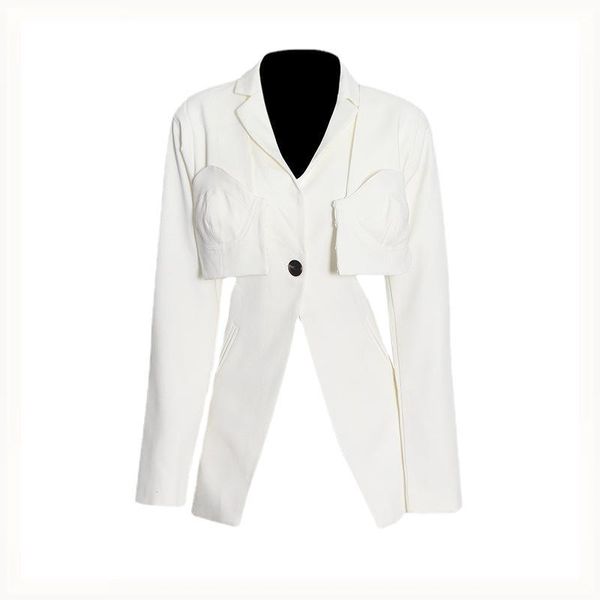 women's suits & blazers asymmetry white short for women elegant jackets hollow out vintage loose suit coats 2021 blazer, White;black
women's suits & blazers asymmetry white short for women elegant jackets hollow out vintage loose suit coats 2021 blazer, White;black