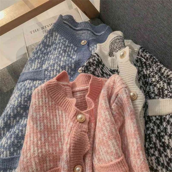 neck women button black houndstooth soft cardigan long sleeve sweater autumn winter knitted loose oversized jumper casual 210529, White
neck women button black houndstooth soft cardigan long sleeve sweater autumn winter knitted loose oversized jumper casual 210529, White