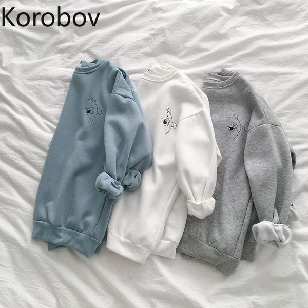 women's hoodies & sweatshirts korobov autumn winter fashion long sleeve women korean thick hooded cartoon female outwear top, Black
women's hoodies & sweatshirts korobov autumn winter fashion long sleeve women korean thick hooded cartoon female outwear top, Black