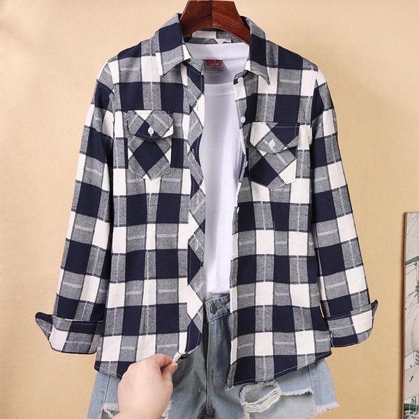 women's blouses & shirts plaid female cotton blouse long sleeve checkered shirt slim turn-down collar blusas femininas plus size -5xl, White
women's blouses & shirts plaid female cotton blouse long sleeve checkered shirt slim turn-down collar blusas femininas plus size -5xl, White