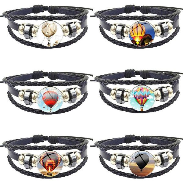 charm bracelets for men women gift retro raccoon brand glass cabochon black leather bracelet bangle jewelry color air balloon, Golden;silver
charm bracelets for men women gift retro raccoon brand glass cabochon black leather bracelet bangle jewelry color air balloon, Golden;silver