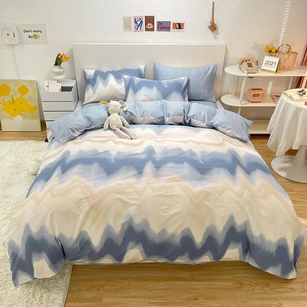 bedding sets pure cotton set single king size duvet cover for bedroom white blue color quilt covers juego de cama
bedding sets pure cotton set single king size duvet cover for bedroom white blue color quilt covers juego de cama