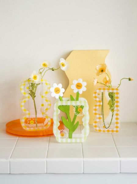 vases 2pcs transparent plaid vase acrylic dried fresh flowers container flower arrangement hydroponic home deskdecoration
vases 2pcs transparent plaid vase acrylic dried fresh flowers container flower arrangement hydroponic home deskdecoration