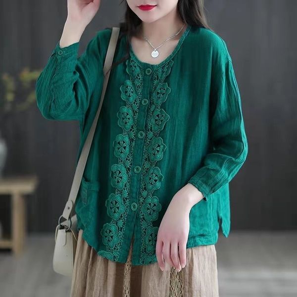 women's blouses & shirts arrival spring/autumn women loose casual long sleeve o-neck blouse single breasted cotton linen lace pa, White
women's blouses & shirts arrival spring/autumn women loose casual long sleeve o-neck blouse single breasted cotton linen lace pa, White