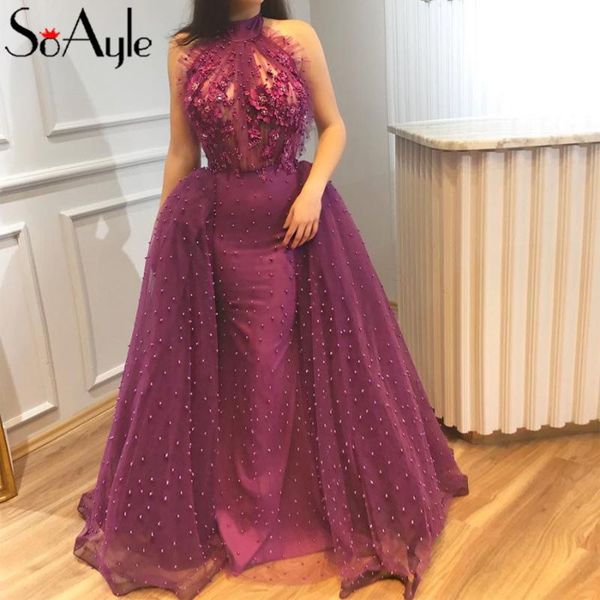 party dresses soayle ball gown prom 2021 halter detachable dress flowers pearls beading purple evening vestido longo, White;black
party dresses soayle ball gown prom 2021 halter detachable dress flowers pearls beading purple evening vestido longo, White;black
