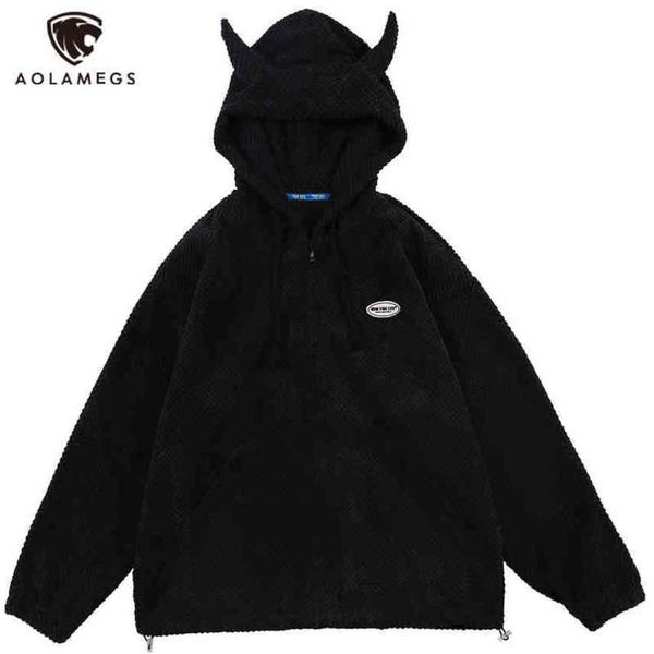 Aolamegs Hoodi Men Twist Knitting Demon Horns Solid Color Zipper Coats Soft Cozy Hipster Tops Hip Hop Loose Casual Streetwear, Black
Aolamegs Hoodi Men Twist Knitting Demon Horns Solid Color Zipper Coats Soft Cozy Hipster Tops Hip Hop Loose Casual Streetwear, Black
