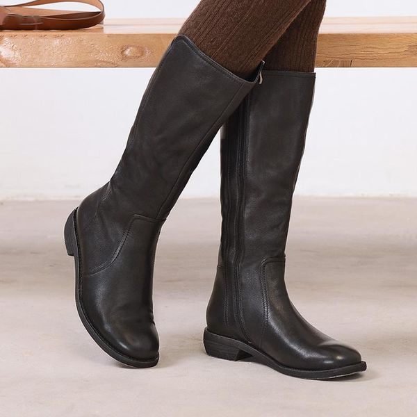 boots vallu 2021 autumn winter genuine leather solid color retro mid-heel side zipper ladies high-quality slim, Black
boots vallu 2021 autumn winter genuine leather solid color retro mid-heel side zipper ladies high-quality slim, Black
