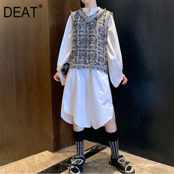 women white big size bandage blouse stand collar long puff sleeve loose fit shirt fashion spring autumn 2f0304 210421
women white big size bandage blouse stand collar long puff sleeve loose fit shirt fashion spring autumn 2f0304 210421
