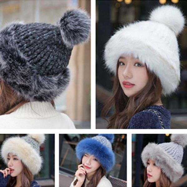 gift holiday fluffy faux fur ski hat pompom cap stylish knit beanie winter knitted beanies outdoor hats, Black;white
gift holiday fluffy faux fur ski hat pompom cap stylish knit beanie winter knitted beanies outdoor hats, Black;white