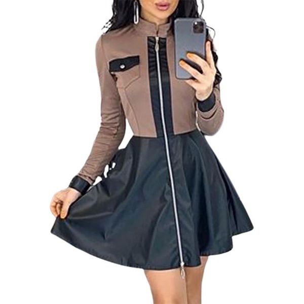 casual dresses women autumn a-line color block slim zipper faux leather short dress one-piece cosplay plus size fashion elegant, Black;gray
casual dresses women autumn a-line color block slim zipper faux leather short dress one-piece cosplay plus size fashion elegant, Black;gray
