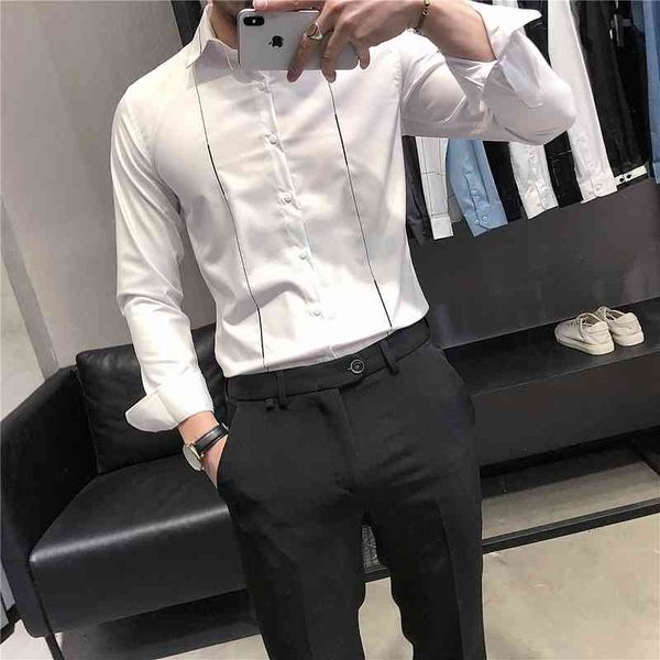 men's casual shirts primavera novo simples listra bordado camisas para roupas masculinas moda negcios formal wear escritrio blusa homme, White;black
men's casual shirts primavera novo simples listra bordado camisas para roupas masculinas moda negcios formal wear escritrio blusa homme, White;black