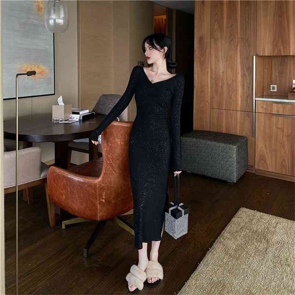 spring autumn women's dress v-neck long sleeve korean pure color slimming pleated female es ll174 210506, Black;gray
spring autumn women's dress v-neck long sleeve korean pure color slimming pleated female es ll174 210506, Black;gray