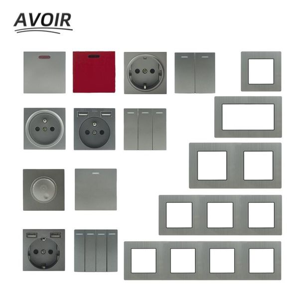 smart home control avoir diy module wall light switch power button gray brushed panel electrical outlet eu fr sockets function key comb
smart home control avoir diy module wall light switch power button gray brushed panel electrical outlet eu fr sockets function key comb