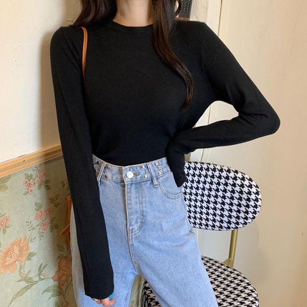 women's t-shirt female t shirt spring autumn simple bottoming o neck solid casual slim long sleeve, White
women's t-shirt female t shirt spring autumn simple bottoming o neck solid casual slim long sleeve, White