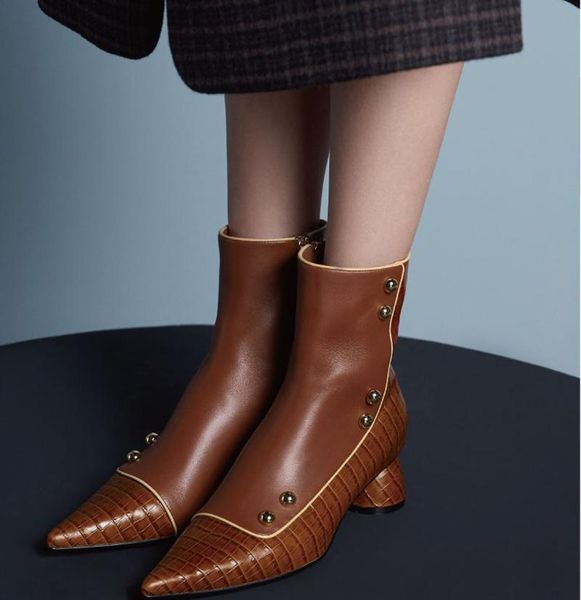 boots est knitting wool multi button ankle shiny leather patchwork pointed toe med heels ladies motorcycle short bottines, Black
boots est knitting wool multi button ankle shiny leather patchwork pointed toe med heels ladies motorcycle short bottines, Black