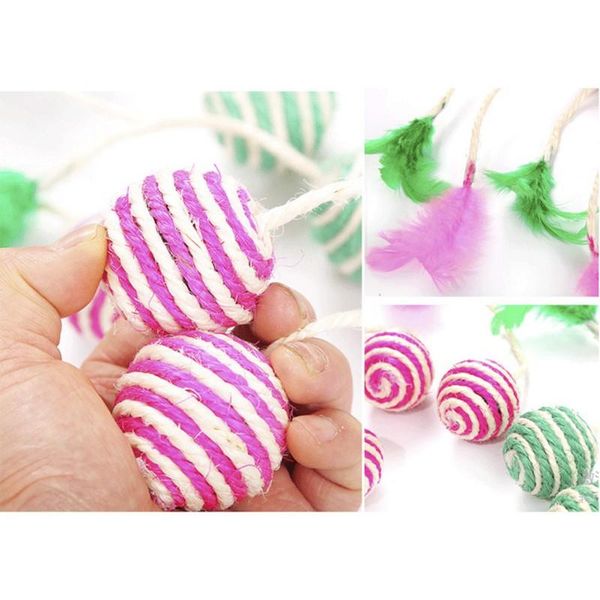 cat toys pet sisal ball with feather toy chewing play straw rope weave teaser cats products
cat toys pet sisal ball with feather toy chewing play straw rope weave teaser cats products