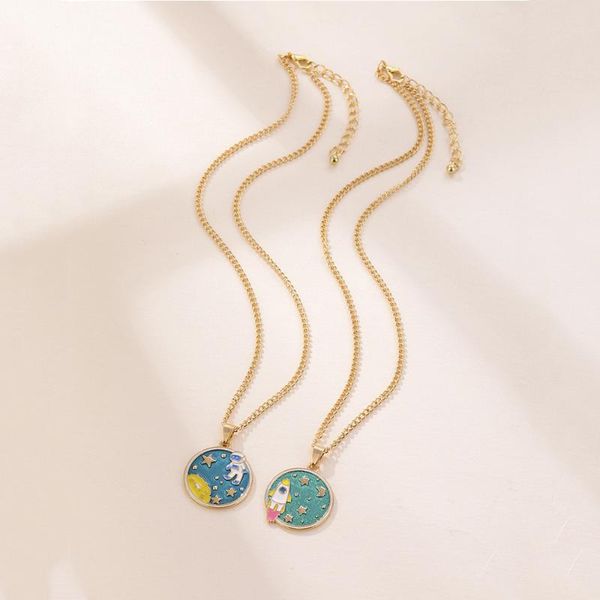 chains blue drop oil xingx outer space astronauts pendant couple necklace gold sweater chain choker, Silver
chains blue drop oil xingx outer space astronauts pendant couple necklace gold sweater chain choker, Silver