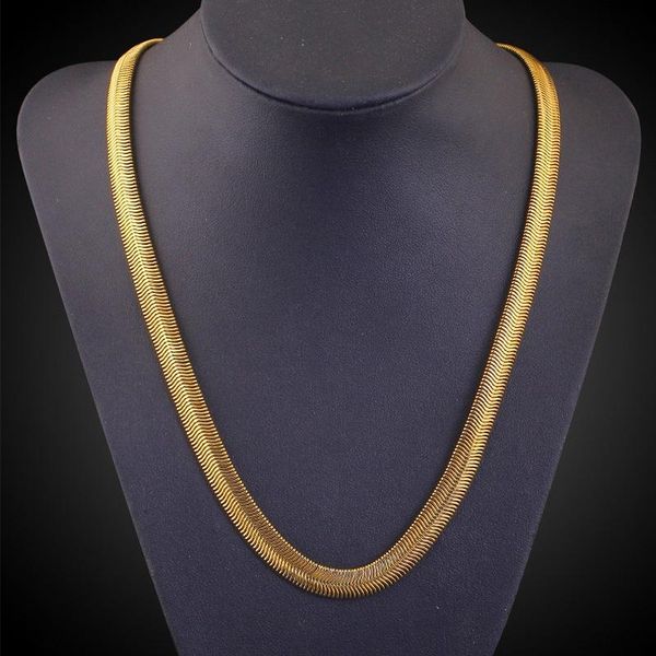 chains fashion jewelry yellow gold filled men womens necklace flat snake chain, Silver
chains fashion jewelry yellow gold filled men womens necklace flat snake chain, Silver