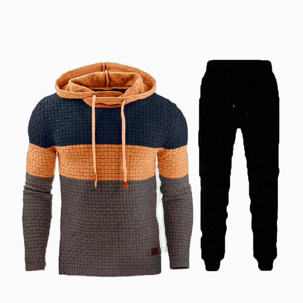 jogging clothing men's autumn and winter sets 2-piece color-blocking slim hoodies sweatshirt long pants suit sportswear tracksuit, Black;red
jogging clothing men's autumn and winter sets 2-piece color-blocking slim hoodies sweatshirt long pants suit sportswear tracksuit, Black;red