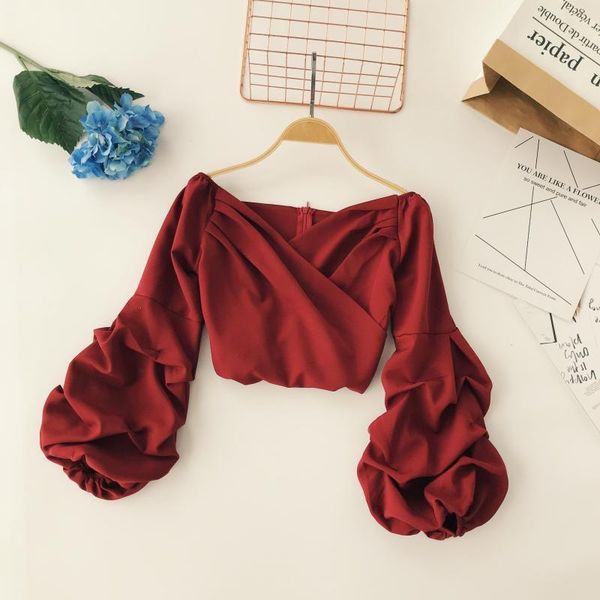 vintage solid chiffon women blouse summer v-neck lantern sleeved short empire lady pulls outwear women's blouses & shirts, White
vintage solid chiffon women blouse summer v-neck lantern sleeved short empire lady pulls outwear women's blouses & shirts, White