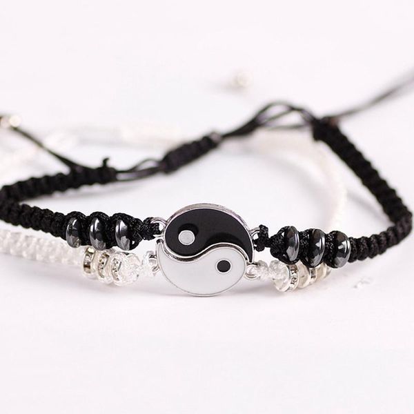 charm bracelets couple hematite leather cord woven bracelet chinese yin yang alloy pendant two-piece lover gift, Golden;silver
charm bracelets couple hematite leather cord woven bracelet chinese yin yang alloy pendant two-piece lover gift, Golden;silver