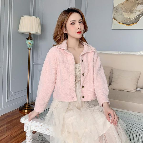 women's blouses & shirts 2021 winter women fashion lamb wool jacket female sweet coat ladies single breasted lapel girls outwea, White
women's blouses & shirts 2021 winter women fashion lamb wool jacket female sweet coat ladies single breasted lapel girls outwea, White