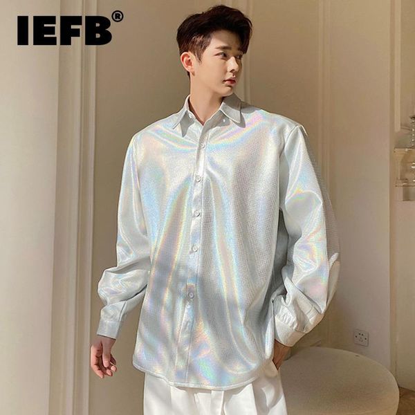 men's casual shirts iefb 2021 autumn clothing oversized long sleeve korean streetwear shirt lapel shiny fabric trend blue clothes 9y57, White;black
men's casual shirts iefb 2021 autumn clothing oversized long sleeve korean streetwear shirt lapel shiny fabric trend blue clothes 9y57, White;black