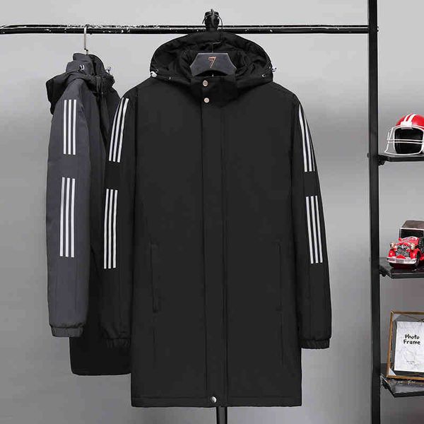 thickened medium and long winter korean fashion striped cotton cloth men's casual loose detachable hat coat, Black
thickened medium and long winter korean fashion striped cotton cloth men's casual loose detachable hat coat, Black