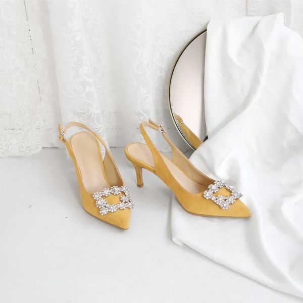 dress shoes summer women pointed toe sandals fashion slingback flock pumps crystal square buckle high heels lady concise, Black
dress shoes summer women pointed toe sandals fashion slingback flock pumps crystal square buckle high heels lady concise, Black