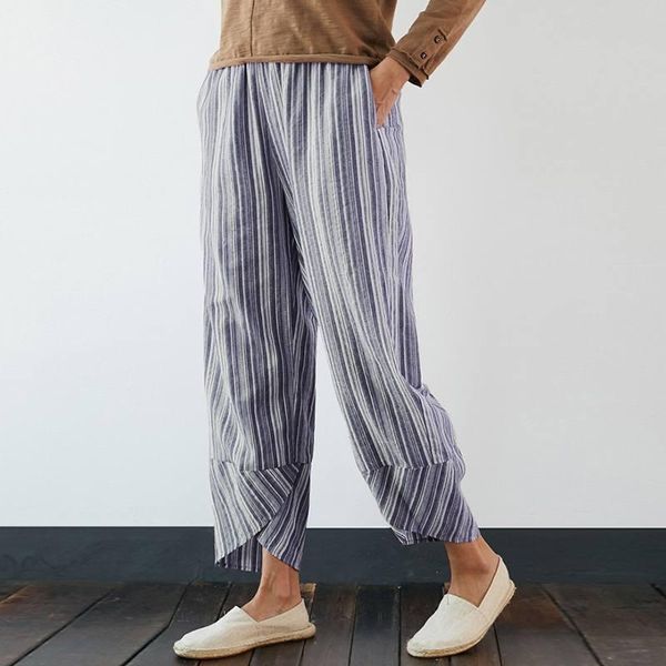 women's pants & capris fashion zanzea women elastic wasit harem loose striped casual cotton linen trousers plus size wide leg pantalon, Black;white
women's pants & capris fashion zanzea women elastic wasit harem loose striped casual cotton linen trousers plus size wide leg pantalon, Black;white