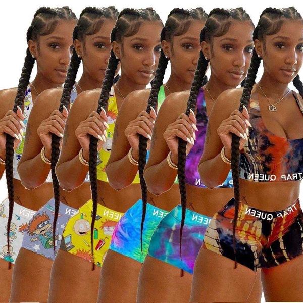 ladies sport fitness tracksuits fashion tie-dye print two piece set outfits sleeveless vest+shorts ladies tight jogging suit, Gray
ladies sport fitness tracksuits fashion tie-dye print two piece set outfits sleeveless vest+shorts ladies tight jogging suit, Gray