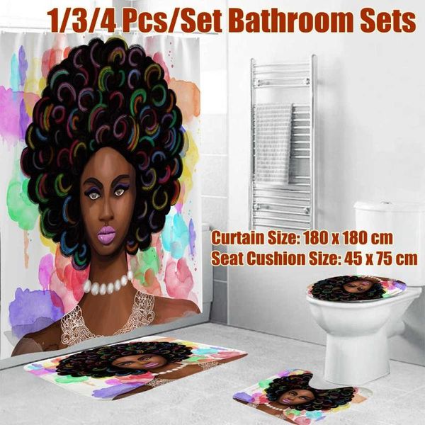 africa girl printing shower curtain set waterproof polyester showeing bath toilet cover mat non-slip rug home bathroom decor curtains
africa girl printing shower curtain set waterproof polyester showeing bath toilet cover mat non-slip rug home bathroom decor curtains