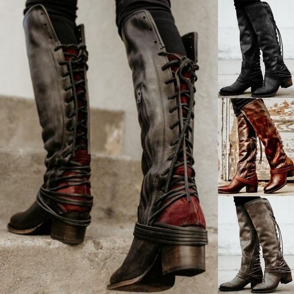 boots 2021 european and american chunky heels retro back strap women's tall thigh-length, Black
boots 2021 european and american chunky heels retro back strap women's tall thigh-length, Black