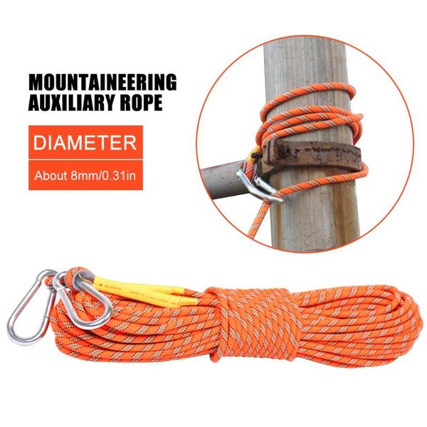 cords, slings and webbing 8mm thickness 10m outdoor climbing rope safety lifeline escape insurance with carabiner
cords, slings and webbing 8mm thickness 10m outdoor climbing rope safety lifeline escape insurance with carabiner