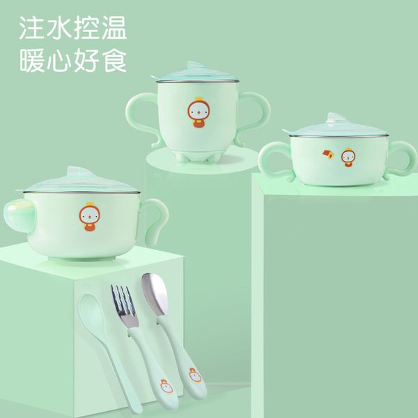 children's tableware set maternal and infant products 316l stainless steel water injection baby suction cup auxiliary food bowl fall
children's tableware set maternal and infant products 316l stainless steel water injection baby suction cup auxiliary food bowl fall