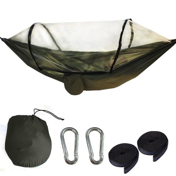 portable outdoor camping hammock with mosquito net high strength parachute fabric hanging bed hunting sleeping swing tents and shelters
portable outdoor camping hammock with mosquito net high strength parachute fabric hanging bed hunting sleeping swing tents and shelters