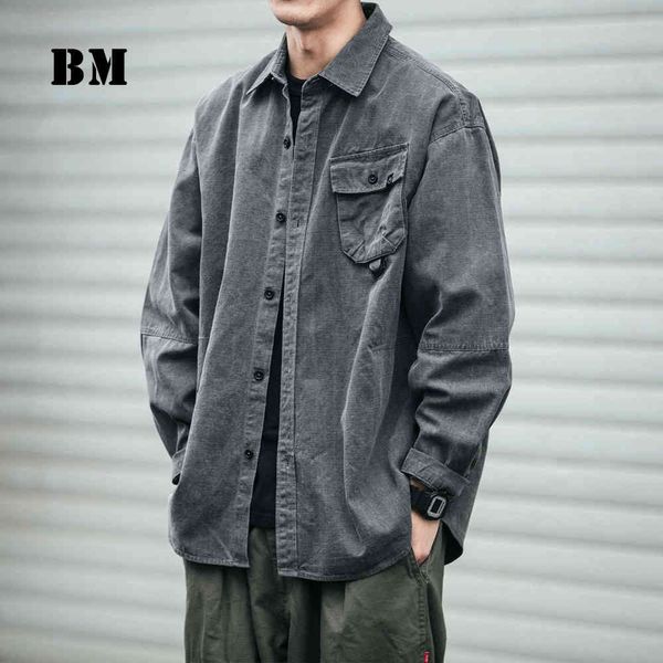 men's casual shirts 2021 japanese streetwear heavy wash tooling shirt men clothing harajuku cargo coat korean fas, White;black
men's casual shirts 2021 japanese streetwear heavy wash tooling shirt men clothing harajuku cargo coat korean fas, White;black