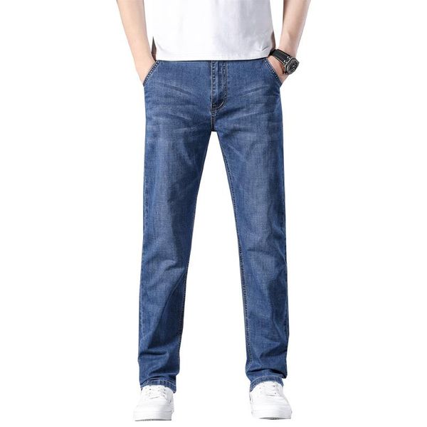 men's jeans lightweight cotton stretch denim 2021 spring and summer brand classic pocket youth casual straight blue,6201
men's jeans lightweight cotton stretch denim 2021 spring and summer brand classic pocket youth casual straight blue,6201