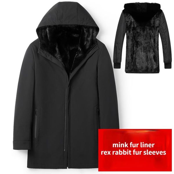 men's leather & faux winter hooded jacket men liner coat male long balck warm jackets casual clothes korean fashion manteau homme s, Black
men's leather & faux winter hooded jacket men liner coat male long balck warm jackets casual clothes korean fashion manteau homme s, Black