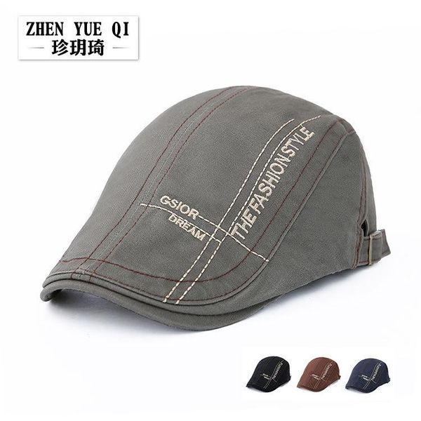 berets zhenyueqi spring autumn men's cap casual beret embroidered letter student's hat cotton, Blue;gray
berets zhenyueqi spring autumn men's cap casual beret embroidered letter student's hat cotton, Blue;gray