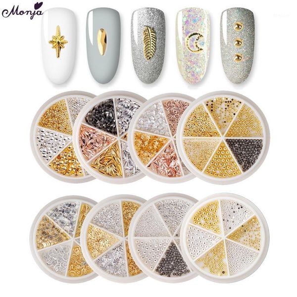 monja 6 grids/box 3d nail art charm metal flower moon leaf round jewelry mixed styles decorations diy manicure accessories1, Silver;gold
monja 6 grids/box 3d nail art charm metal flower moon leaf round jewelry mixed styles decorations diy manicure accessories1, Silver;gold