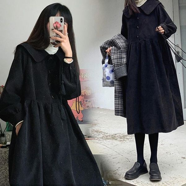 casual dresses corduroy little black dress autumn/winter 2021 fat sister doll collar plus size women's covering meat and slimming, Black;gray
casual dresses corduroy little black dress autumn/winter 2021 fat sister doll collar plus size women's covering meat and slimming, Black;gray