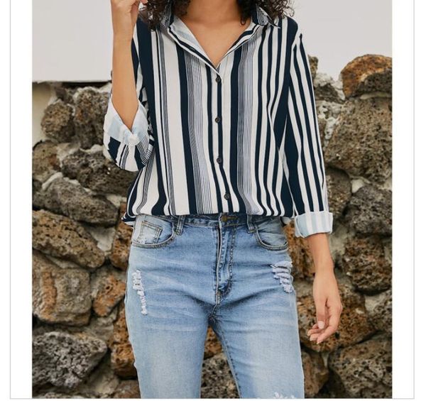 women's blouses & shirts women striped business casual blouse female 2021 summer autumn long sleeve print elegant loose tee, White
women's blouses & shirts women striped business casual blouse female 2021 summer autumn long sleeve print elegant loose tee, White