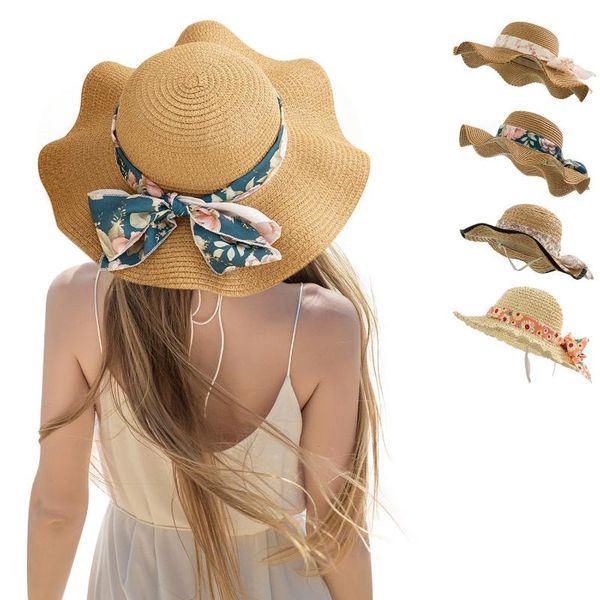 wide brim hats summer bohemia straw hat women big along the beach bow fisherman's sun sunscreen uv resistant panama cap, Blue;gray
wide brim hats summer bohemia straw hat women big along the beach bow fisherman's sun sunscreen uv resistant panama cap, Blue;gray