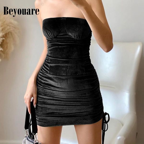 casual dresses beyouare korean velvet party mini dress strapless folds drawstring skinny women 2021 autumn elegant black fashion, Black;gray
casual dresses beyouare korean velvet party mini dress strapless folds drawstring skinny women 2021 autumn elegant black fashion, Black;gray