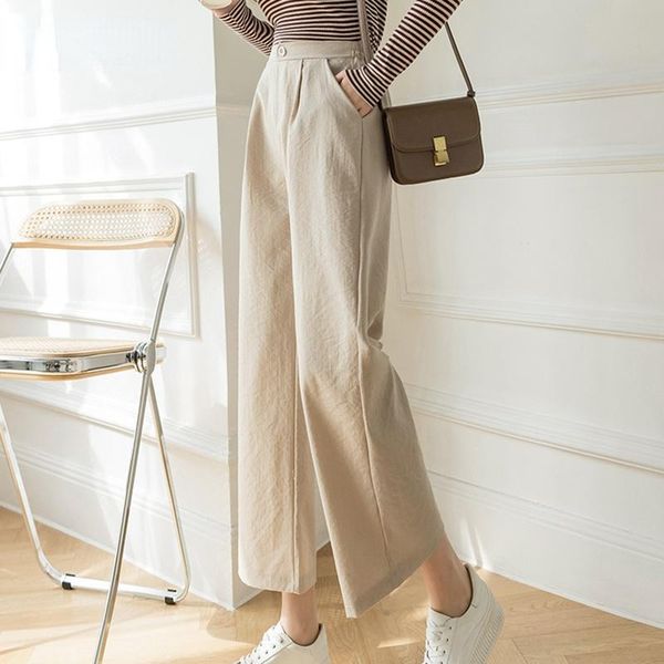 women's pants & capris fashion wide leg women cotton linen high waist solid color pockets black khaki trousers oversized spring 2022, Black;white
women's pants & capris fashion wide leg women cotton linen high waist solid color pockets black khaki trousers oversized spring 2022, Black;white