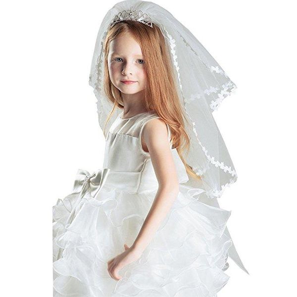 bridal veils in stock girls first communion 2 layers long flower girl appliques 2021 with crown tiara, Black
bridal veils in stock girls first communion 2 layers long flower girl appliques 2021 with crown tiara, Black