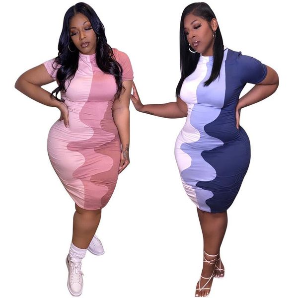 casual dresses l-4xl plus size summer dress 2021 fashion women clothing slim print short sleeve bodycon wholesale drop, Black;gray
casual dresses l-4xl plus size summer dress 2021 fashion women clothing slim print short sleeve bodycon wholesale drop, Black;gray